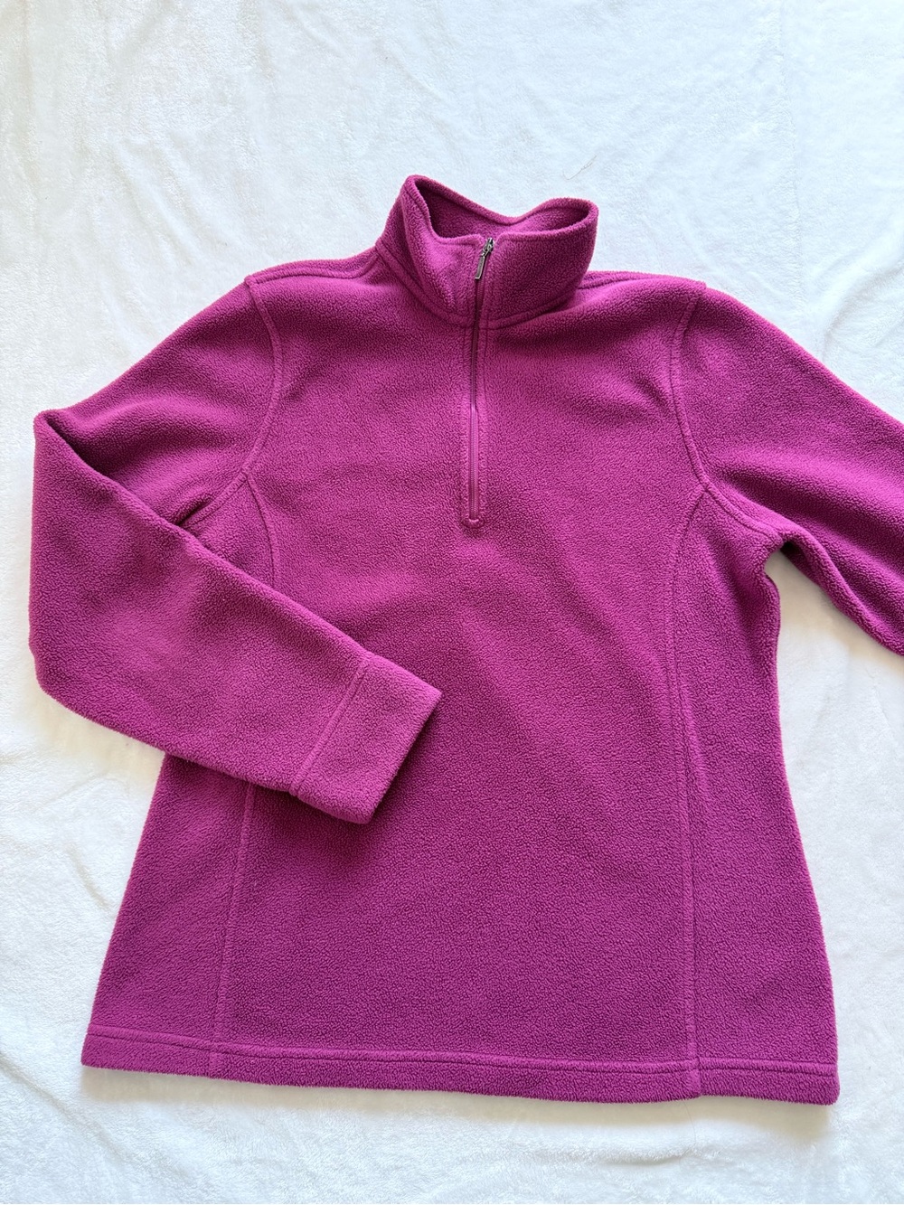 L.L. Bean Women's Bright Fuchsia Fleece Quarter-Zip